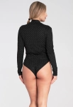 dopasowane body damskie w drobny wzór w kropki.webp