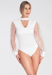 body damskie dopasowane z ozdobą przy szyi.webp