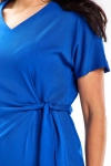 minimalistyczna sukienka midi na komunię chabrowa royal blue.webp