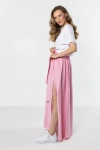 spódnica maxi pudrowy róż z gumką w pasie.webp