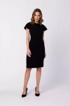 czarna elegancka sukienka z efektownym rękawkiem.webp