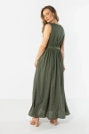 sukienka lniana khaki maxi rozkloszowana.webp