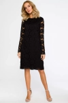Czarna sukienka koronkowa midi.webp