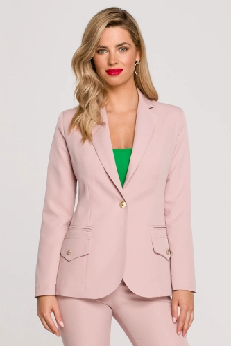 elegancki pudroworóżowy żakiet damski na komunię.webp