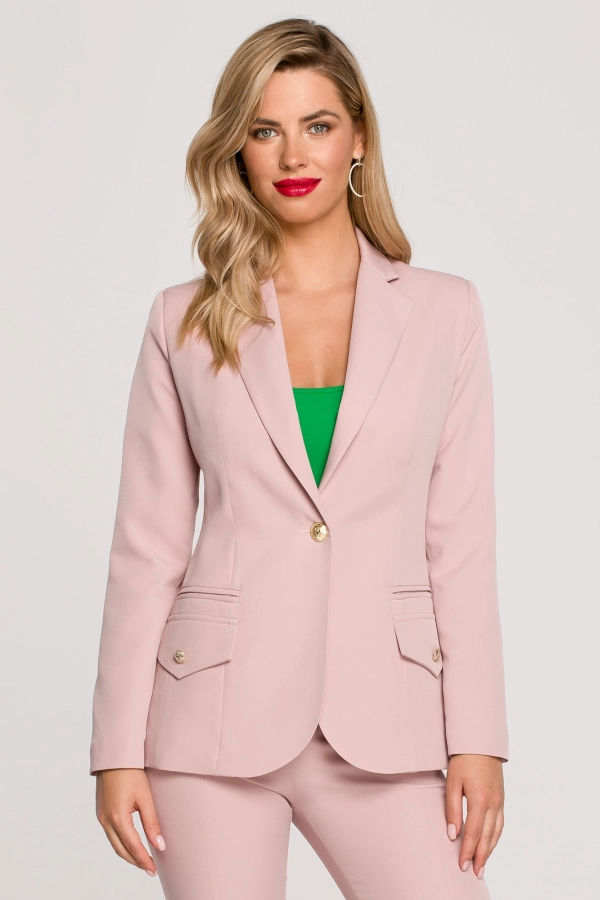 Pudroworóżowy żakiet damski na komunię – elegancki i ponadczasowy wybór