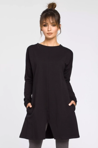 Oryginalna tunika z wycięciem na dole - granatowa.webp