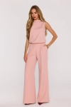 Elegancki kombinezon z rozcięciem z tyłu - pudrowy róż.webp