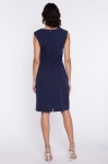 Wizytowa sukienka damska do kolan gładka.webp
