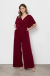 Wizytowy kombinezon palazzo bordowy na specjalne okazje.webp