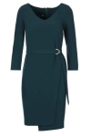 Dopasowana sukienka midi do pracy i na eleganckie okazje zielony.webp