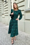 Elegancka sukienka damska o rozkloszowanym fasonie zieleń.webp