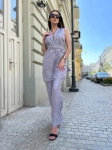 Eleganckie spodnie damskie wide leg z wysokim stanem szare.webp