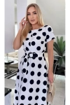 Elegancka sukienka damska w ponadczasowe groszki biała.webp