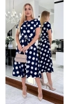 Elegancka sukienka damska w ponadczasowe groszki czarna.webp