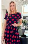 Elegancka sukienka damska w ponadczasowe groszki granat.webp