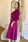 Elegancka sukienka z długim rękawem fuksja.webp