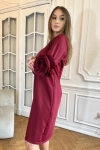 Wizytowa sukienka o trapezowym kroju bordo.webp