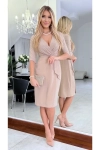 Elegancka sukienka kopertowa z brokatową górą. bez.webp