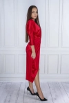 Sukienka midi z asymetrycznym rozcięciem. czerwona.webp