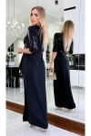 Elegancka sukienka maxi z cekinową górą. czarny.webp