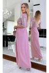 Elegancka sukienka maxi z cekinową górą. roz.webp