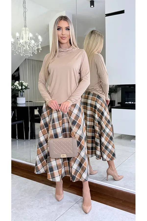 Spódnica midi rozkloszowana damska