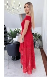 Elegancka sukienka hiszpanka z asymetrycznym dołem czerwona.webp