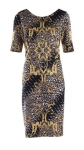 Elegancka sukienka mini z ornamentowym wzorem kawa.webp