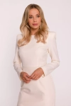 Biała sukienka na komunię w odcieniu kości słoniowej o eleganckim kroju midi.webp