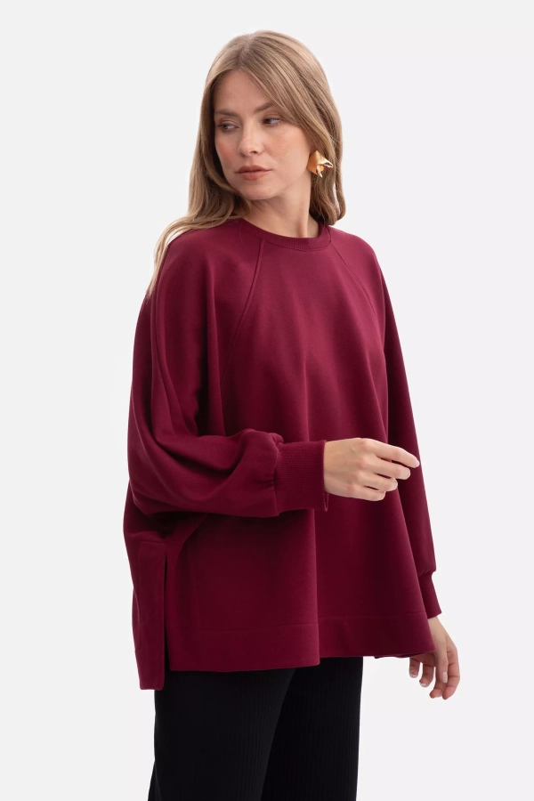 Oversize’owa bluza damska z okrągłym dekoltem