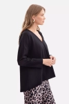 Elegancka czarna bluzka damska z dekoltem V.webp