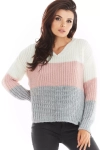 Damski sweter z dekoltem w serek.webp